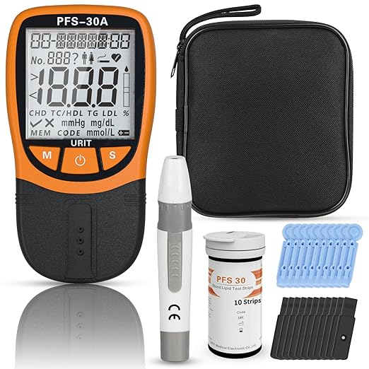 5- in-1 Lipid Test Kits with 10 Test Strips, Cholesterol Test Kits, Cholesterol Tester Meter Kit at Home, (All-in-One 10ea x Profile 5-in-1 Lipid Test Strips Included)