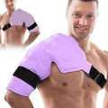 Comfytemp Shoulder Ice Pack Wrap Rotator Cuff Therapy, Gel Ice Packs for Injuries Reusable, Hot Cold Compress Shoulder Brace for Pain Relief, Recovery Items (Large/X-Large), Purple