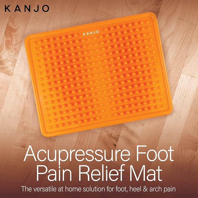 Kanjo Acupressure Foot Pain Relief Mat | Pressure Point Foot Massager for Plantar Fasciitis, Heel Pain & Arch Pain Relief | for Use at Standing Desk