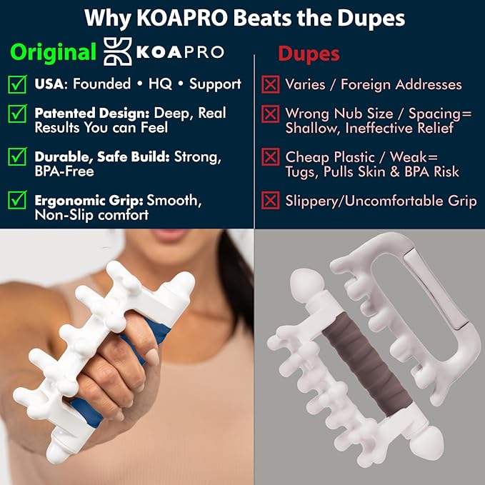 KOAPRO Facia Blaster Fascia Massage Tool for Myofascial Release - Manual Trigger Point and Deep Tissue Sore Muscle Relief, Holistic Fascia Health, Cellulite Massager Tool for Legs, Neck, Back and more