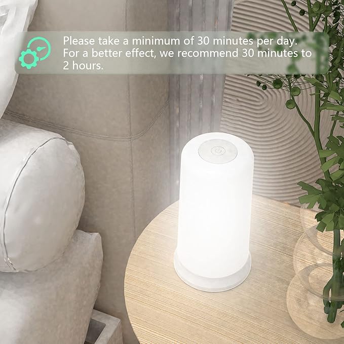 Green & White Light Therapy Lamp for Migraines, Headaches, Insomnia, Anxiety Relief, Light Sensitivity - Soft Mode for Fast Asleep