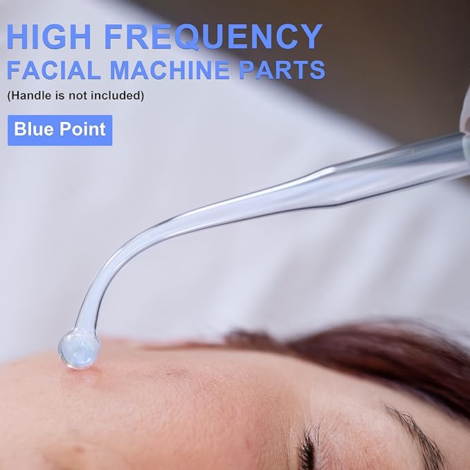 Electrode Wand Glass Tube Electrodes Spare Part for Facial Machine Salon Spa Equipment Elitzia ETJX006 (Blue Point)