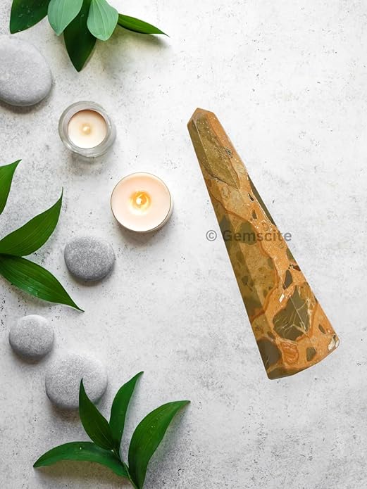 WholesaleGemShop 3 Inch Gemstones Obelisk Tower Jumbo Facet Aura Rock Crystal Natural Polished Earth Wand Spirit