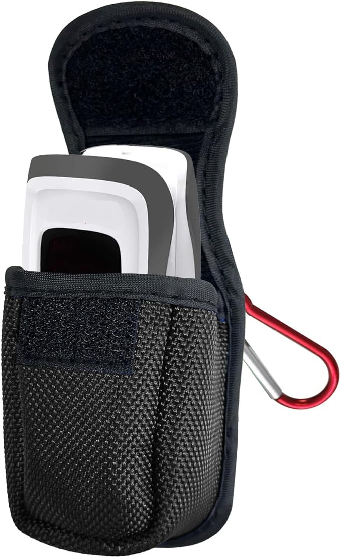 Fingertip Pulse Oximeter Case with Carabiner, Black Nylon Carrying Pouch, Suitable for travel or home(only case)