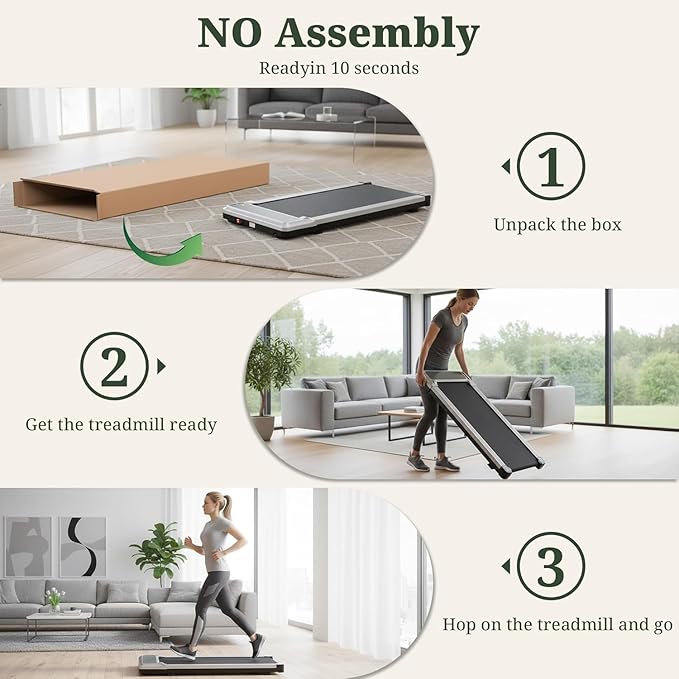 Walking Pad Treadmill, 3 in 1 Portable Under Desk Treadmills for Home Small Space, Quiet Compact Folding Treadmill with Remote Control, 320 LBS Capacity