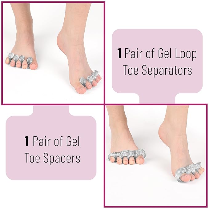 Dr. JK- ToePal Gel Toe Separator, 2 Pairs, Toe Spacers, Bunion Corrector