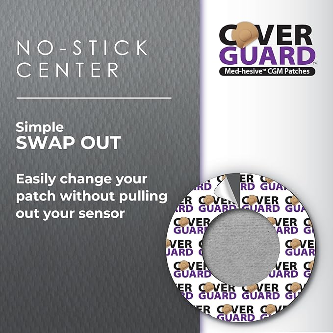 CGM Overpatch | Freestyle Libre 3 | Purple Full Coverage Design| 25-Count | Waterproof Adhesive | Anti-Fray | Easy Application & Removal | Made in USA | Sensor Protection