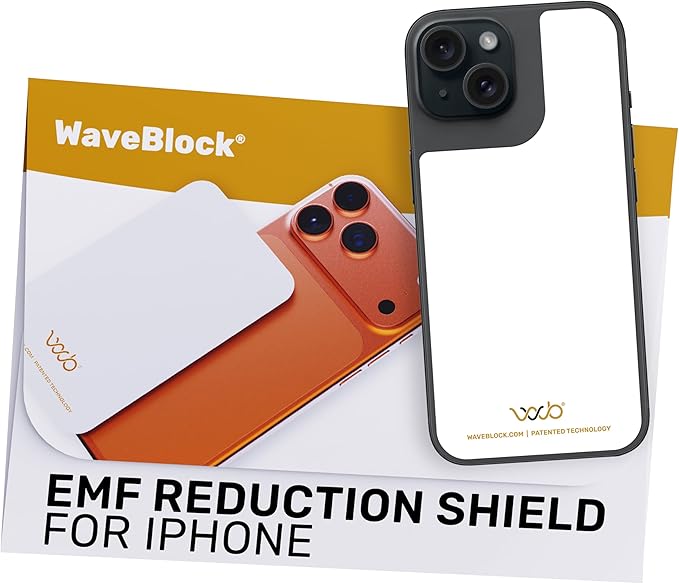 WAVEBLOCK EMF Blocker for Cell Phone - Made for iPhone 15 - The Only Patented, Real Scientifically Backed, Lab-Tested 5G-Shield Sticker to Protect You & Your Loved Ones - USA Made White