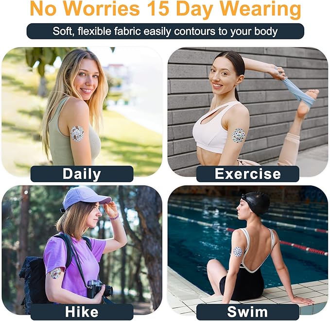 Libre 3 Sensor Covers Waterproof Breathable Latex-Free CGM Adhesive Patches for Freestyle Libre 3 Plus 15Days Protection Hypoallergenic Medical Glue No Hole,35Pack
