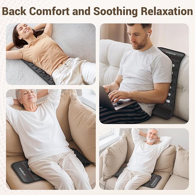 Comfytemp Far Infrared Heating Pad for Back, FSA Eligible HSA 65 Tourmaline Natural Stones FIR Deeper Heat Electric Pads for Waist Soothing Warmth, 6 Heat 8 Timer, Birthday Gifts for Mom Dad,12''×24''
