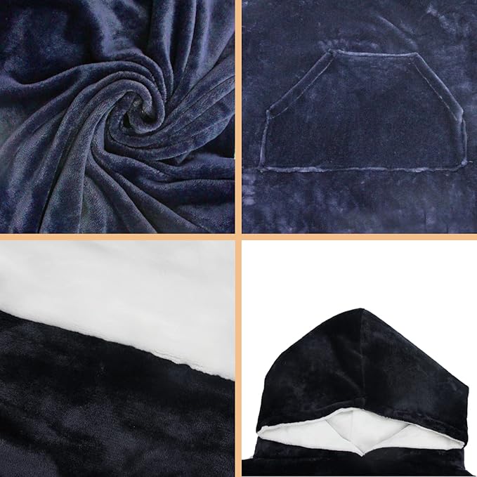 STARLENGET Wearable Hooded Blanket for Adults EMF Shielding Blanket, Lightweight, Cozy and Functional Radiation Blocking Throw Blanket for Adult