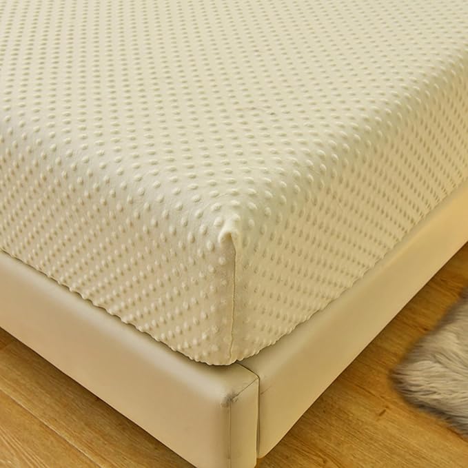 ZIQINPSQ Coral Velvet Fitted Sheet-Thickened Cold-Resistant and Warm Bed Sheets-Soft Velvet Fleece Fitted Sheets with-Elastic All Around. (Beige, King)