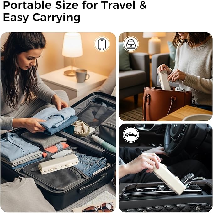 Foldable Pill Organizer Weekly 2 Times a Day, 7 Day Portable AM PM Travel Pill Case with Black&White Labels, Dual-Protection Daily Medicine Box, Large Pill Container for Vitamin/Supplement-Khaki