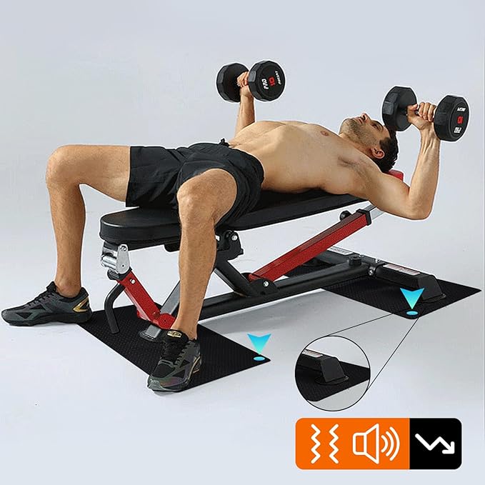 2 Pack Double Non-Slip Workout Mat for Ellipse Leg Exerciser, 23.6" × 11.8" 0.2" Thick Ellipse Machine Mat, Exercise Mats for Under Desk Ellipticals