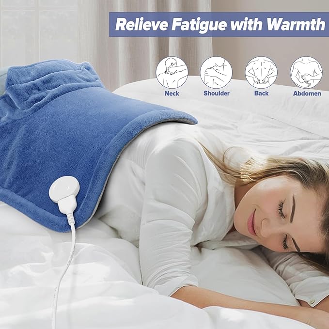 Heating pad for Neck, Back, Shoulder, 3X Deeper Pain Relief, Gifts for Women, Mom, Wife, Dad, 4 Auto-Off, Machine Washable, 6 Heat Settings, Ideal for Mother’s Day, Father’s Day, Christmas, Birthday
