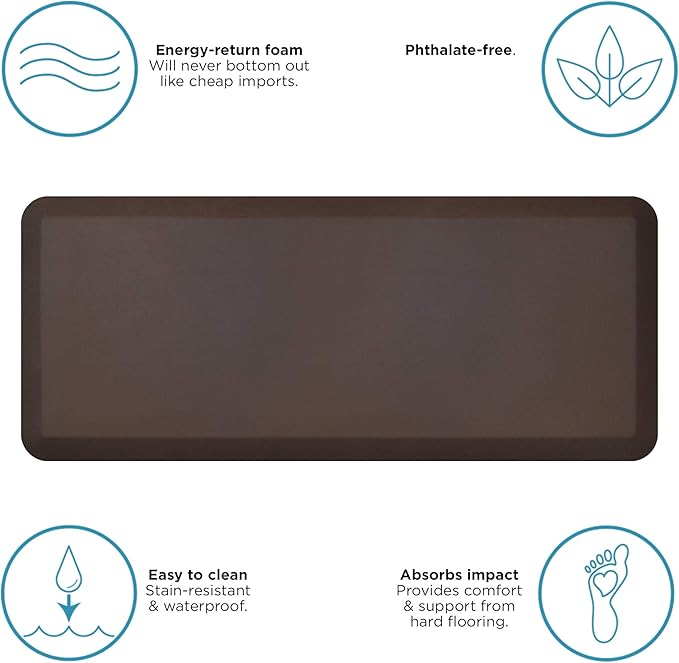 Designer Comfort Mat Leather Grain Truffle 20X48