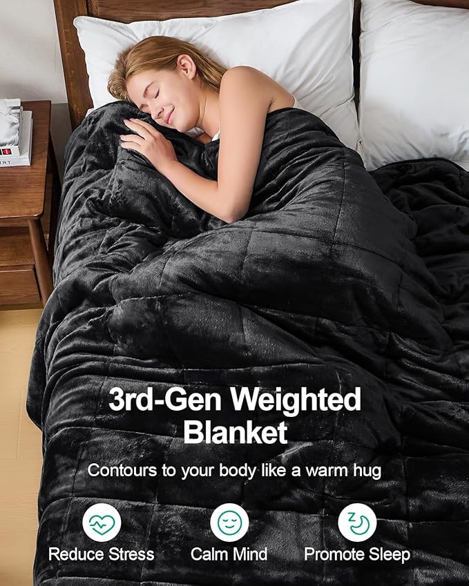 Super Fuzzy Soft Sherpa Fleece Weighted Blanket, 15 lbs Dual Sided Fluffy Heavy Weighted Blankets for Adults - No Bunching with Double Layers of Soft Inner Lining (80"x 87", 15 Pounds)