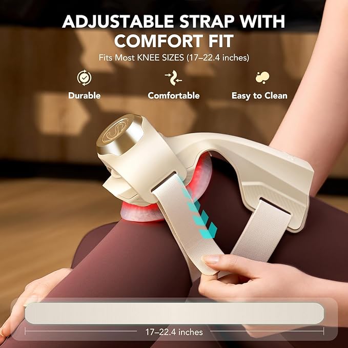SKG Knee Massager with Heat for Pain Relief with Vibration for Joint Comfort, Cordless Heated Knee Brace with 5 Massage Modes and 3 Heating Levels, Perfect for Women Men Mom Dad, WS500