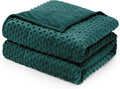 Wemore Minky Dot Weighted Blanket for Adults King Size 20 lbs, Soft Cozy Heavy Blanket for Bed and Couch, Breathable Blanket for All-Season with Glass Beads, Dark Green 80 x 87 inches