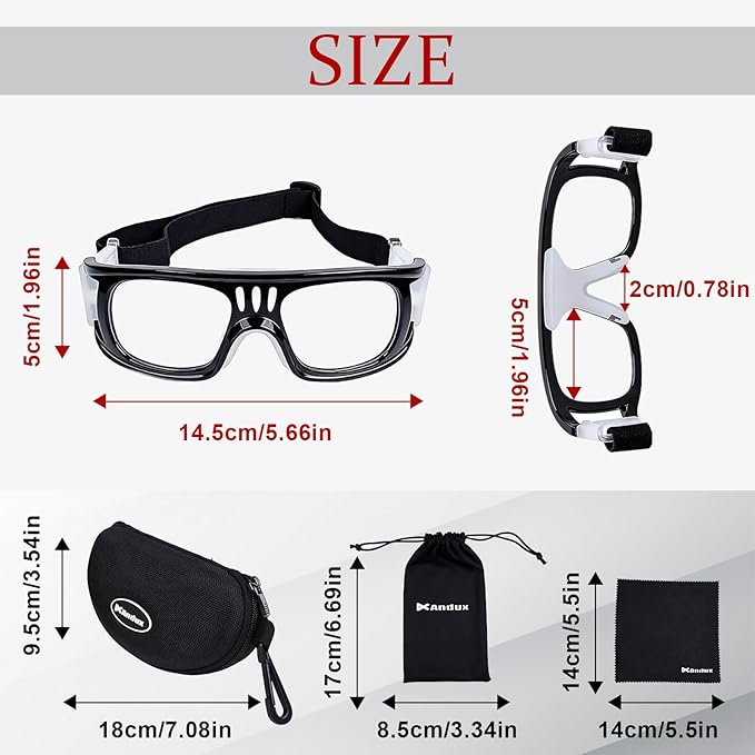 Andux Unisex Sports Glasses Anti Fog Goggles for Basketball Dribbling, Lacrosse, Eye Training LQYJ-01