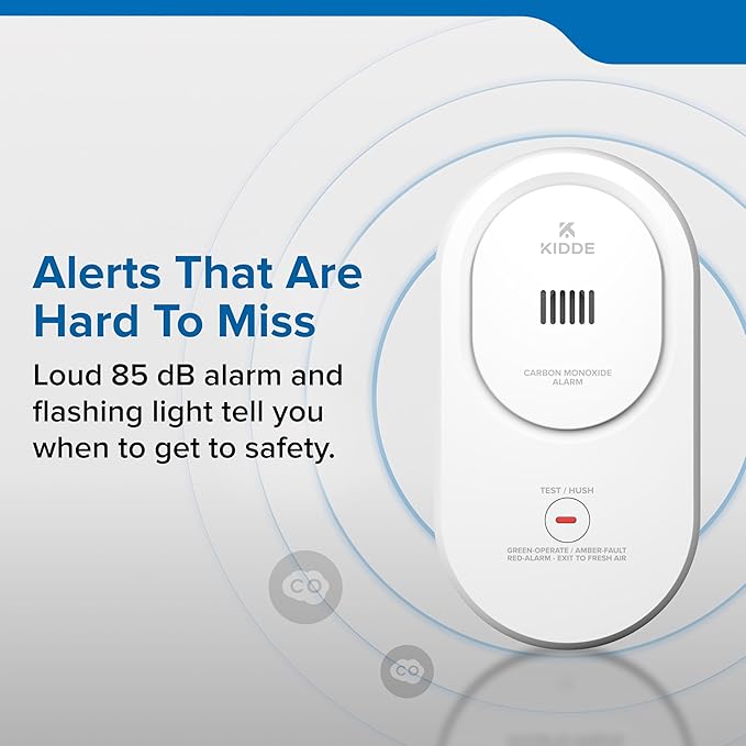 Kidde Carbon Monoxide Detector, Plug-in Carbon Monoxide Detector with AA Battery Backup, 85 dB Alarm, Rotating Plug, LED Status Light Indicators, 5th Edition, COP