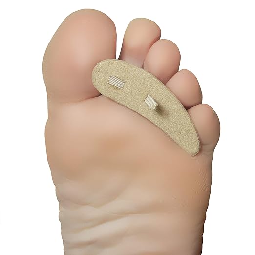 Steins Hammer Toe Crest Cushion and Buttress Pad Reduces Pressure from Calluses and Hammer Toes, Large Left, Beige, 3 Count (Pack of 1)