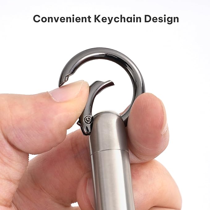 Titanium Keychain Pill Holder,Portable Mini Pill Case, Waterproof Small Pill Container,Mental Pill Box for Travel Purse Pocket (2 Compartment)