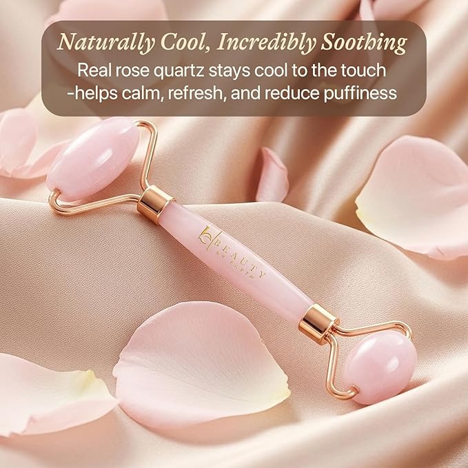 Rose Quartz Face Roller - Relaxation Gifts for Women, Skin Care Tools for Fine Lines and Wrinkles, Teenage Girl Gifts, Beauty Gift Ideas, Face Massager Tools, Facial Tool, Self Care Gift for Women
