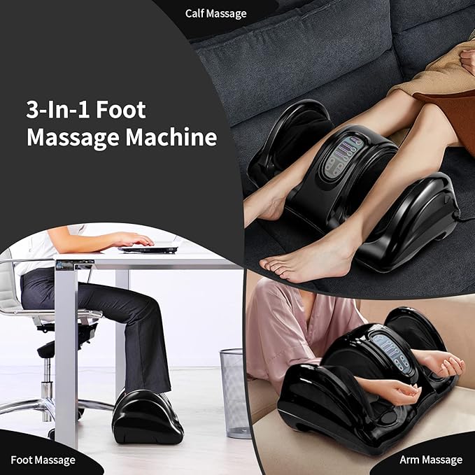 Giantex Shiatsu Foot Massager Machine for Feet, Leg Calf Ankle, Relieve Pain Spa Gift Deep Kneading Rolling Massage, Electric Shiatsu Foot Massager w/Remote, 4 Modes, Black