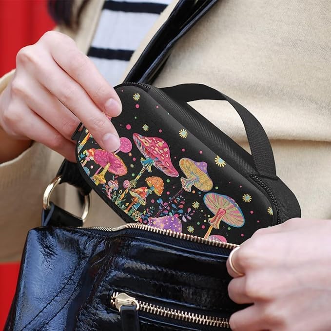 Colorful Mushrooms Insulin Pen Cooler Travel Case with Top Handle Daily Life and Trip Storage Bag for Glucose Meter and Other Diabetic Supplies Easy to Use & Carry