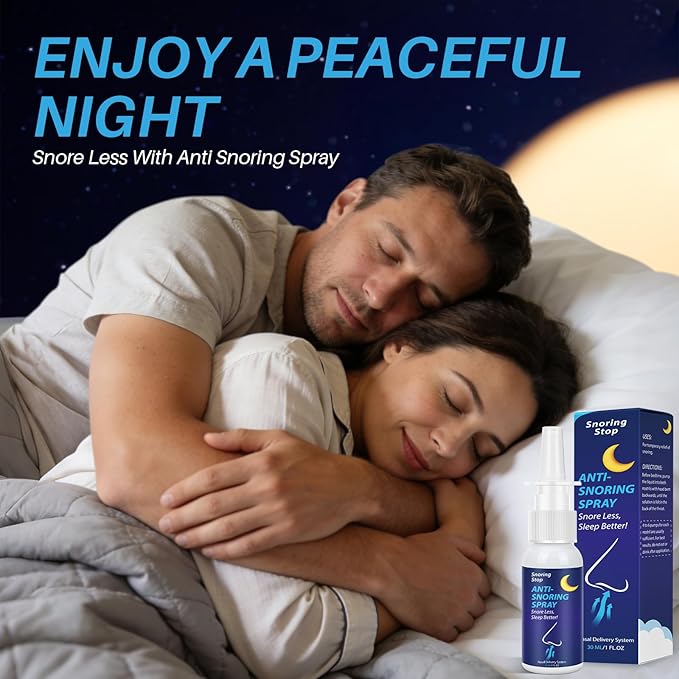 Anti Snoring Spray, Anti Snoring Devices, Effective & Fast Snoring Solution for Better Sleep, Helps Open The Throat & Airway During Sleep, 1 Floz