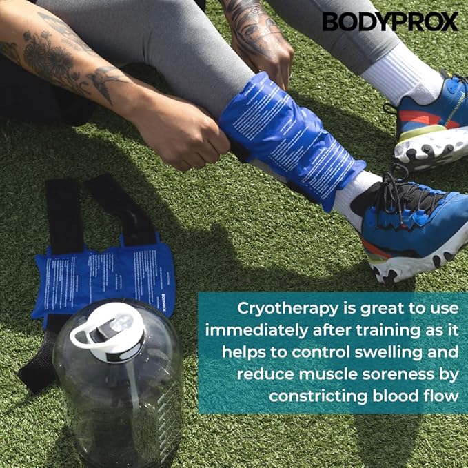 BODYPROX Shin Splint Ice Pack 2 Pack - Reusable Cold and Hot Wrap for Shin Splints Pain Relief, Flexible Ice Pack for Runners