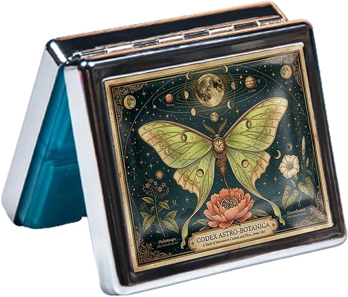 7 Days Chromed Shiny Silver Pill Organizer with Mirror Inside Has 8 Separate Compartments Rectangle,Versatile Storage for Medication - Ideal Travel Accessory (A Beautiful Butterfly)