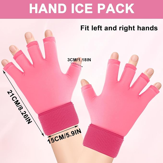 Finger Arthritis Compression Hand Ice Pack Gloves for Pain Relief, Adjustable Wrist Ice Pack for Hot & Cold Therapies, Reusable Gel Finger Ice Glove Sleeve tfor Tendinitis, Carpal Tunnel (Gray)
