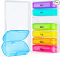 ZIKEE 7 Packs Extra Large Pill Organizer, Portable Pill Box 7 Day for Pocket, Purse, Weekly Pill Case with Dual-Protection Design, Pill Container for Medication, Vitamin, Fish Oil, Supplement