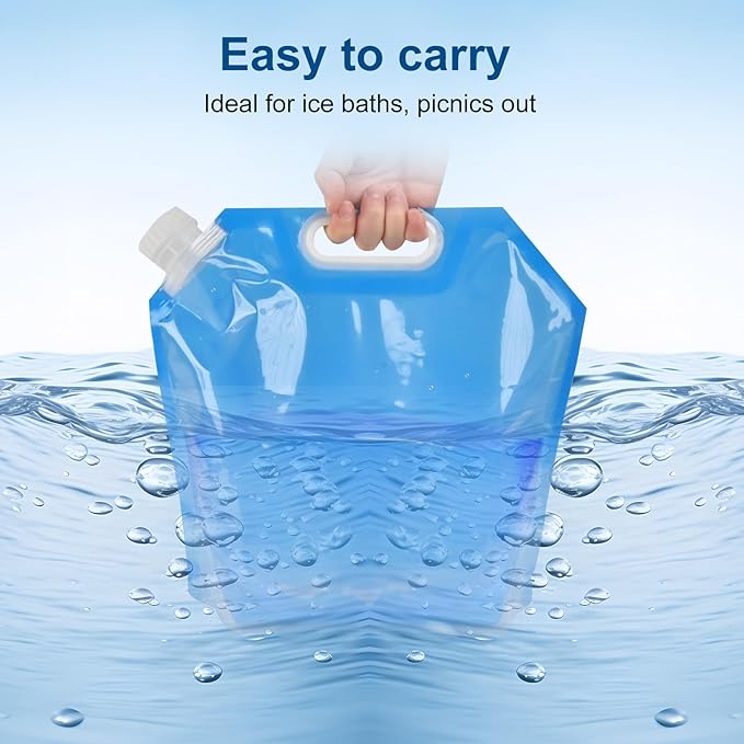 4 PCS Ice Bath Bags, Reusable Bathtub Freezer Water Bag, 5L+10L Cold Plunge Tub Accessories, Ice Baths at Home, Muscle Recovery for Athletes, Portable Ice Barrel Cold Therapy