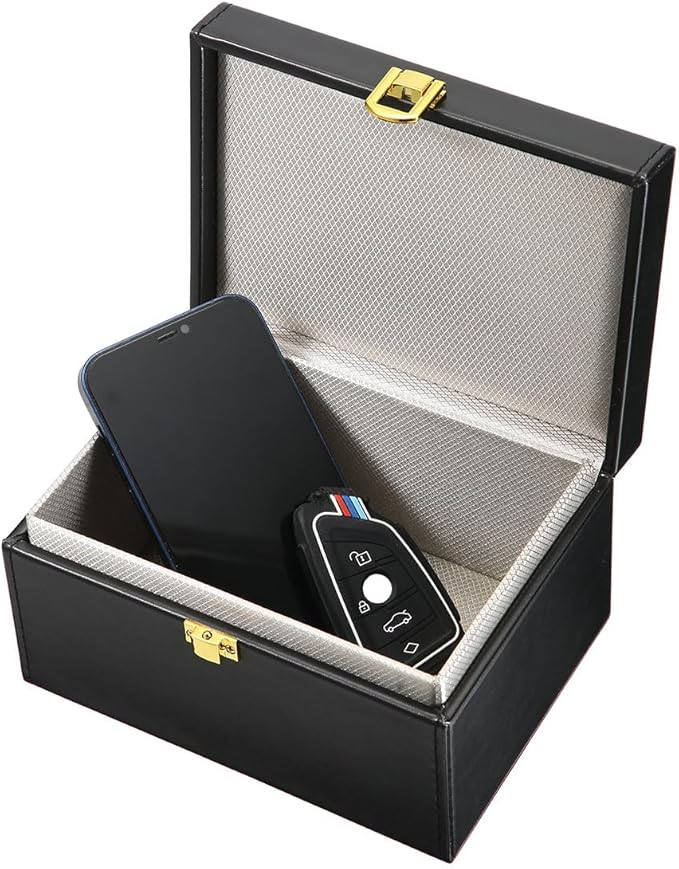 Car Key Signal Blocker Box Compatible with Faraday Box for Car Keys,Black, Large