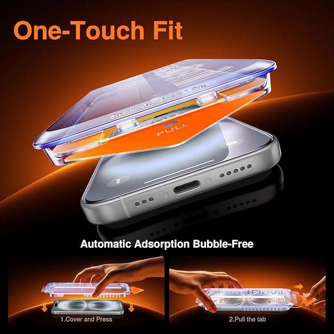 SMARTDEVIL 2 Pack for iPhone 16 Screen Protector (Anti-Blue Light) - Eye Protection, 9H+ High-Aluminosilicate Glass, HD Clear & Bubble-Free, Easy Installation