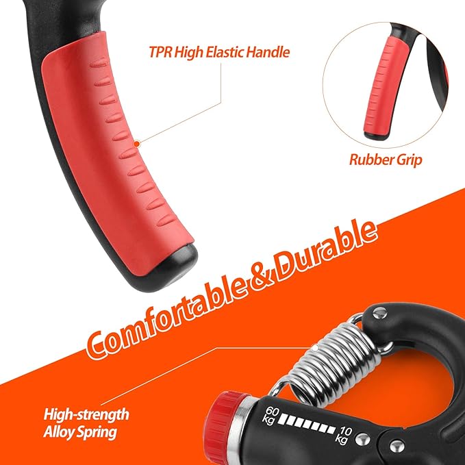 NIYIKOW Grip Strength Trainer, Hand Grip Strengthener, Grip Strengthener, Adjustable Resistance, Forearm Strengthener, Perfect for Musicians Athletes