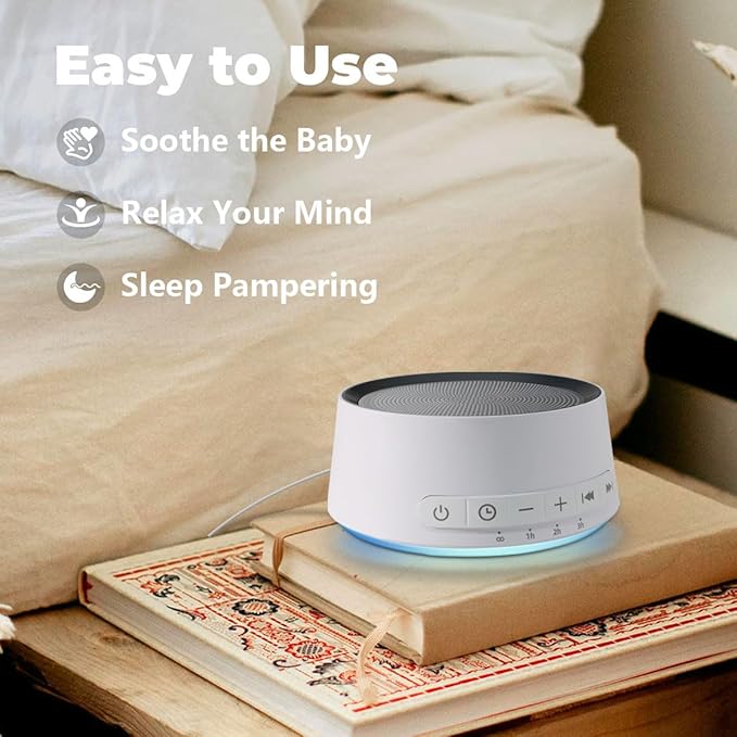 Sound Machine Night Light White Noise Machine with 30 Soothing Sounds 12 Colors Night Light Sleep Machine for Baby Kids Adults Brown Pink Nosie Machine with 32 Volume Levels for Office Home Travel