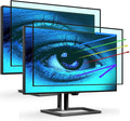 FILMEXT 2 Pack Removable 27 Inch Blue Light Screen Filter for Monitor 16:9 Frameless Monitor -Bubble Free High Clarity- Eye Protection Blue Light UV Blocking Protector for Thin Bezel Computer Monitor
