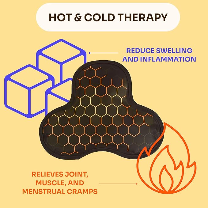 ZENKEYZ Reusable Gel Shoulder Ice Pack - 8x10 Inch, Black, Pack of 1 - Hot & Cold Therapy for Injuries - Flexible Knee Ice Wrap - Ankle Wrap & Back Pain Support Sport Gift for Athletes and Seniors