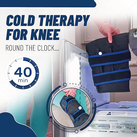Two Pack - Knee and Elbow Ice Pack Wrap | Reusable Gel Ice Pack, Arm Ice Sleeve, Knee Pain Relief