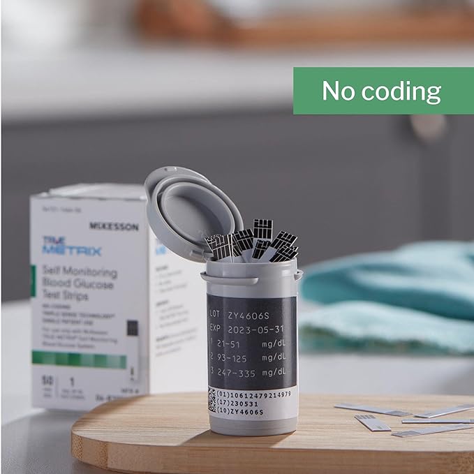 McKesson True METRIX Blood Glucose Test Strips for Diabetes [50 Strips] Self-Monitoring System
