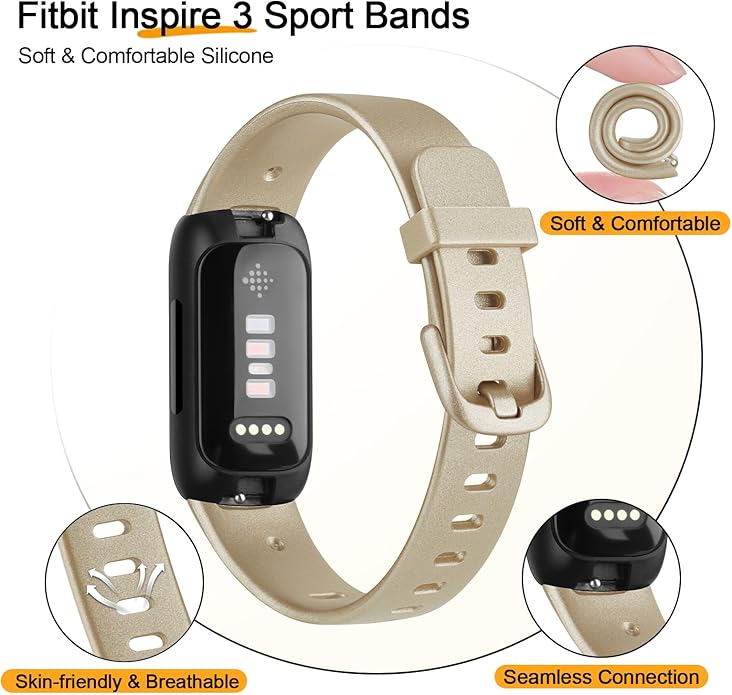 AK Band Compatible with Fitbit Inspire 3 Bands for Women Men, Adjustable Replacement Sport Wristbands Straps for Fitbit Inspire 3 Fitness Tracker