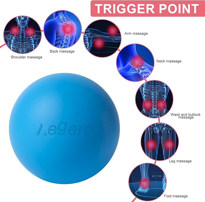 Massage Lacrosse Balls for Myofascial Release,Yoga Deep Tissue Massage,Trigger Point Therapy and Foot Plantar Fasciitis,Muscle Soreness Massager Ball (2Pack,Orange and Grey)