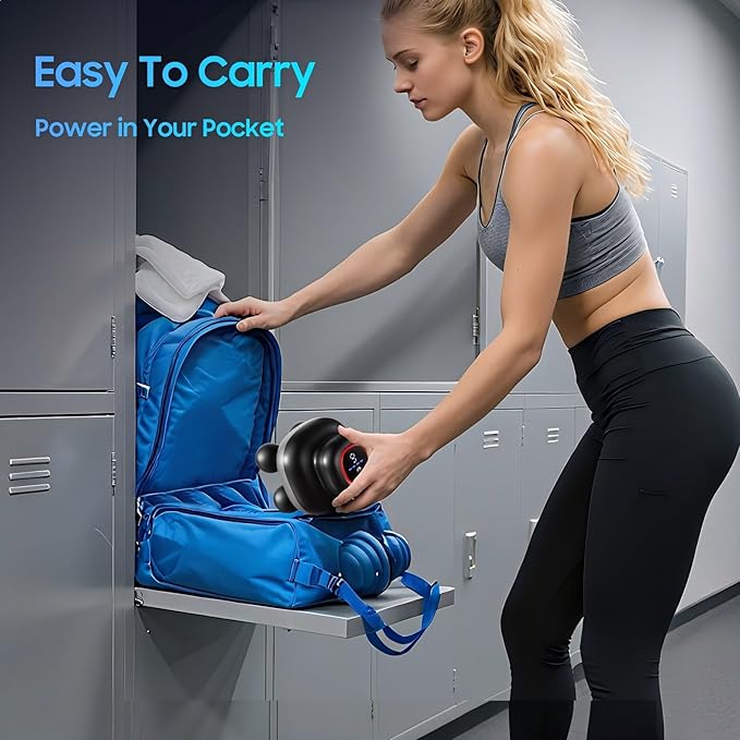 Massage Gun – Electric Body Massager with 4 Heads, Handheld Percussion Muscle Massager, Deep Tissue Back Massager for Muscle Relaxation, Powerful Full Body Electric Massager Tool for Men and Women