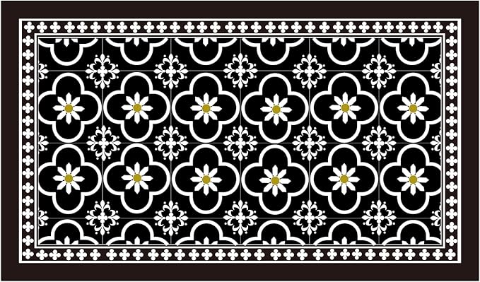 Kitchen Mat, [2 PCS] Kitchen Rugs, Cushioned Anti-Fatigue Non-Skid Waterproof Rugs, Ergonomic Comfort Standing Mat for Kitchen, Floor, Sink, Laundry, (Black)