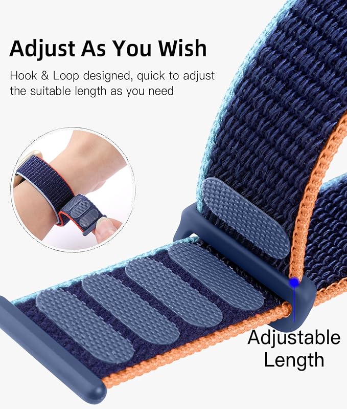 Nylon Sport Loop Band Compatible with Fitbit Sense/Fitbit Versa 3/ Versa 4/ Sense 2 Bands Women Men, Adjustable Stretchy Braided Workouts Replacement Accessories Straps for Versa 4 Bands