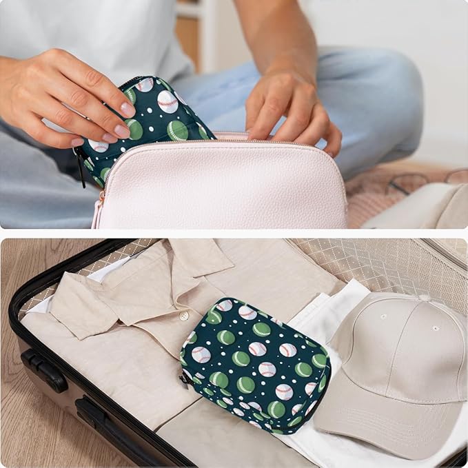 Sports Baseball Pill Case Everyday Travel, 7 Day Weekly Medicine Pill Box Compact Portable Pills Bottle Organizer with Zipper for Daily Vitamin Medicine Holder Bottle Organizers Bag